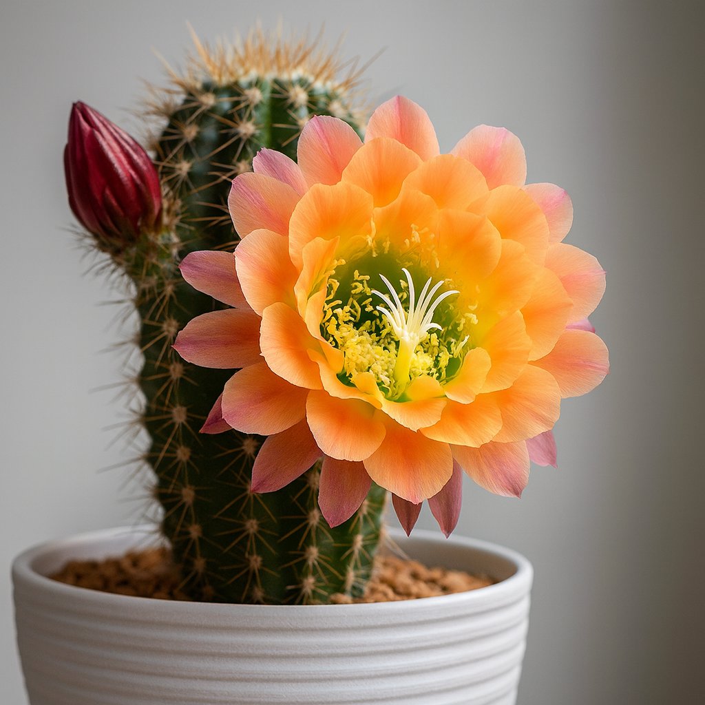Echinopsis Apricot Glow mit riesiger Blüte