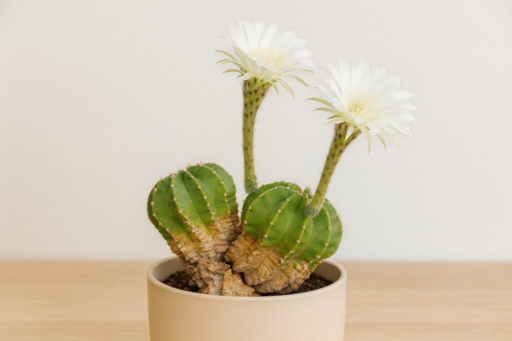 Echinopsis eyriesii mit 2 Blüten